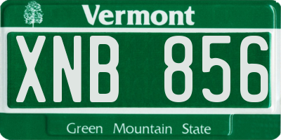 VT license plate XNB856
