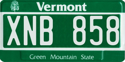 VT license plate XNB858