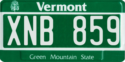 VT license plate XNB859
