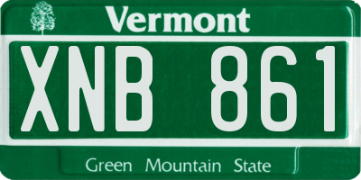 VT license plate XNB861