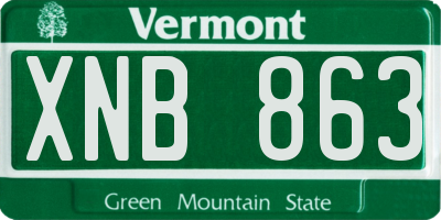 VT license plate XNB863