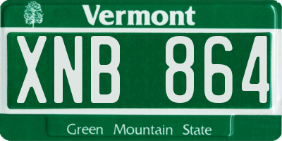 VT license plate XNB864