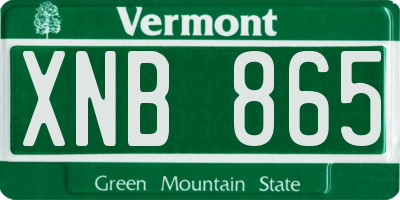 VT license plate XNB865