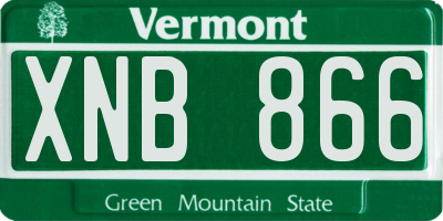 VT license plate XNB866
