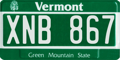 VT license plate XNB867