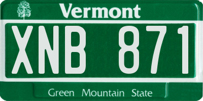 VT license plate XNB871