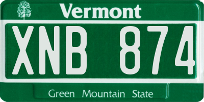 VT license plate XNB874