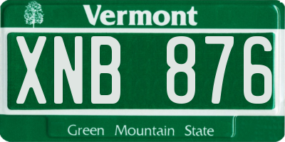 VT license plate XNB876