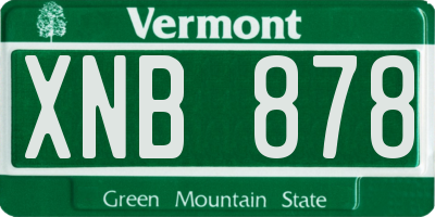 VT license plate XNB878