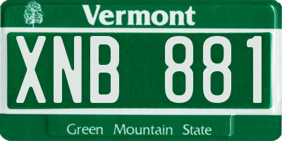 VT license plate XNB881