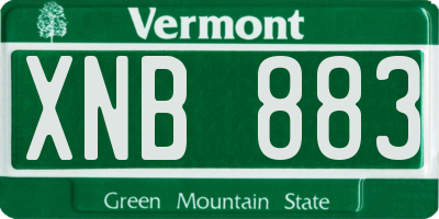 VT license plate XNB883