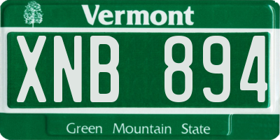 VT license plate XNB894