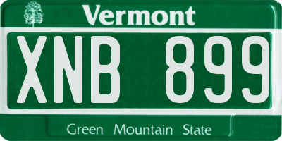 VT license plate XNB899