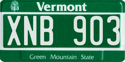 VT license plate XNB903