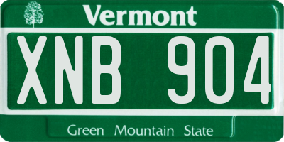 VT license plate XNB904