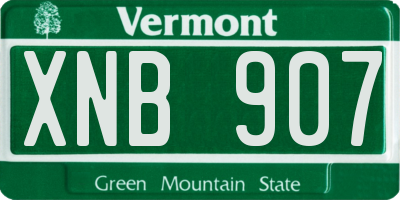 VT license plate XNB907
