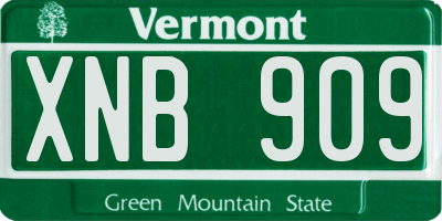 VT license plate XNB909