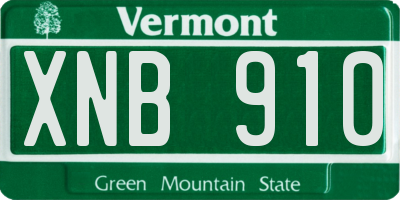 VT license plate XNB910