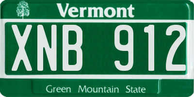 VT license plate XNB912