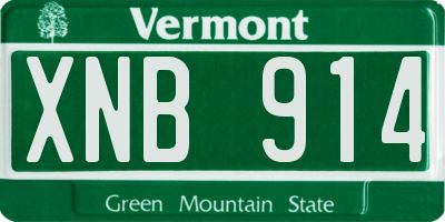 VT license plate XNB914