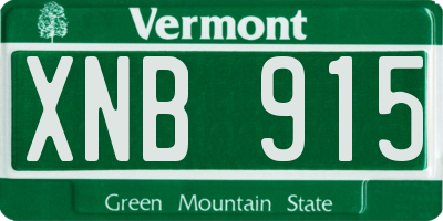 VT license plate XNB915