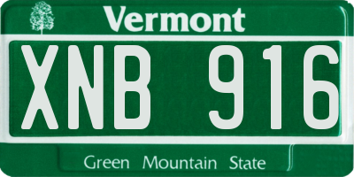 VT license plate XNB916