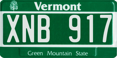VT license plate XNB917
