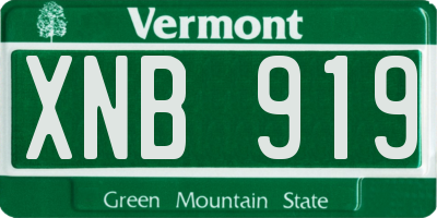 VT license plate XNB919