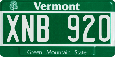 VT license plate XNB920