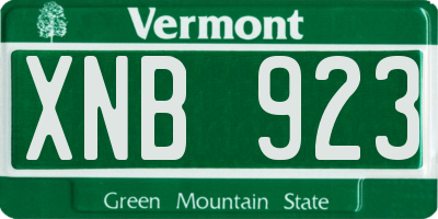 VT license plate XNB923
