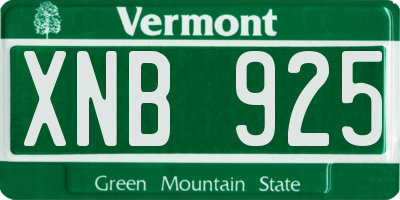 VT license plate XNB925