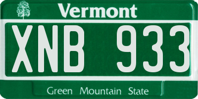 VT license plate XNB933