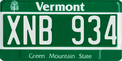 VT license plate XNB934