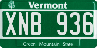 VT license plate XNB936