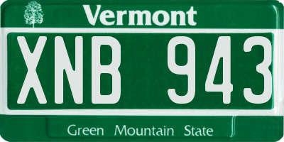 VT license plate XNB943