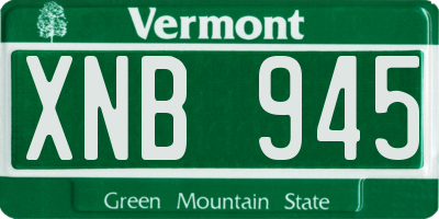 VT license plate XNB945