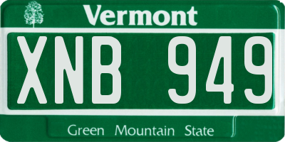 VT license plate XNB949