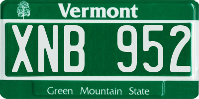 VT license plate XNB952