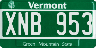 VT license plate XNB953