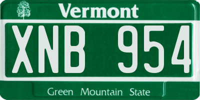 VT license plate XNB954