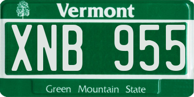 VT license plate XNB955