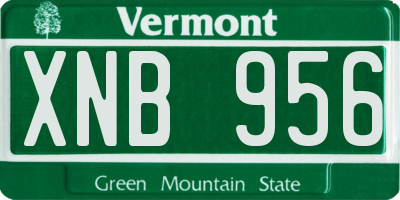 VT license plate XNB956