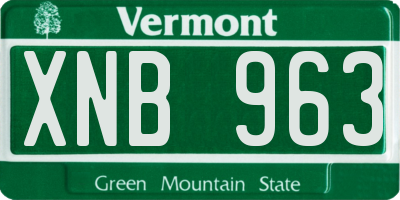 VT license plate XNB963
