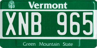 VT license plate XNB965