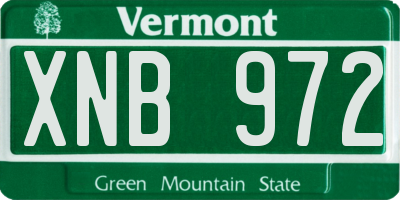 VT license plate XNB972