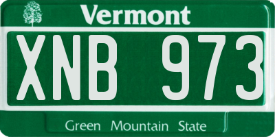 VT license plate XNB973