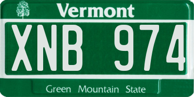 VT license plate XNB974