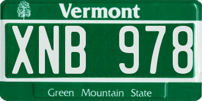 VT license plate XNB978