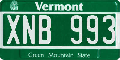 VT license plate XNB993