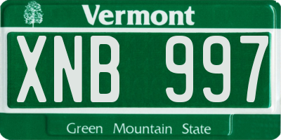 VT license plate XNB997